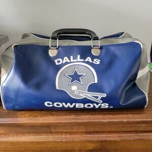 90s Vintage Dallas Cowboys Duffel Bag - Retro NFL Luggage - Zipper Repair Needed